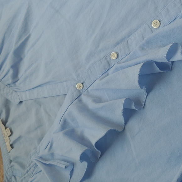 LOFT ruffle button down - Picture 3 of 5